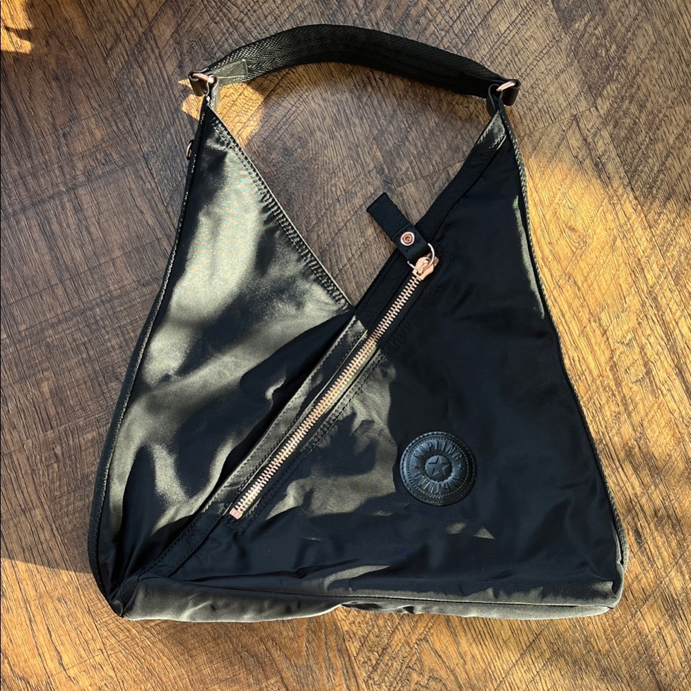 Kipling Black Olina Bag with Rose Gold Accents